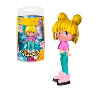 Pinypon TOP Girls Blonde, Chica TOP Rubia con Outfit de Street Style, Figura de 11 cm Articulada de Brazos y Piernas, Doble Cara y Ropa y Zapatos Intercambiables, +4 años, Famosa (PNN00100)