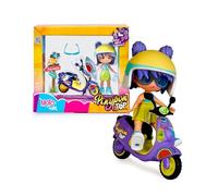 Pinypon Top Moto Girl, Figura Articulada de Brazos y Piernas, Set de Chica Top con su Moto, Incluyen Casco y Gafas, Ropa y Zapatos Intercambiables, Doble Cara y Decoración, +4 años, Famosa (PNN03000)