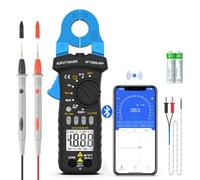 Pinza Amperimétrica AOPUTTRIVER con Conectividad Bluetooth TRMS 6000 Cuentas Medición de Voltaje CA/CC sin Contacto Rangos de Medición Equipo de Prueba Medición de Amperios, Voltios, Capacitancia