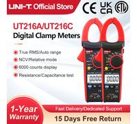 Pinza Amperimétrica Digital UNI-T UT216C 600A, Pinza Amperimétrica UT216A, Pinza Multímetro con Rango Automático NCV, Herramientas HVAC UT216A Solo CA