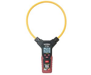 Pinza amperimétrica flexible Testboy TV 225 (medición de corriente hasta 3000 A AC, iluminación LED del punto de medición, medición sin contacto, método de medición T-RMS), rojo/negro
