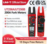 Pinza Amperimétrica UNI-T UT256B UT256A 200A, 6000 Lecturas, Medidor de Horquilla, NCV, Amperímetro Digital, Pinza de Prueba de Resistencia UT256B