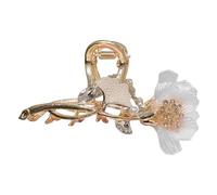 Pinza brillante para el cabello, pasador grande, con cristales brillantes, soporte para cola de caballo, elegante pasador de peonía, fuerte sujeción para el cabello