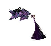 Pinza creativa para el pelo con temática de mariposa con patrones intrincados y cómoda para el uso diario o la celebración bordada