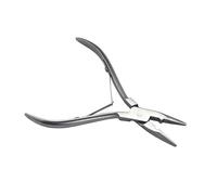 Pinza de acero inoxidable plateado de 5 pulgadas, alicate for extensiones de cabello con agujero, herramientas de eliminación de anillo de extensiones de cabello de queratina, 1 ud.(SILVER)