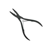 Pinza de acero inoxidable plateado de 5 pulgadas, alicate for extensiones de cabello con agujero, herramientas de eliminación de anillo de extensiones de cabello de queratina, 1 ud.(BLACK)