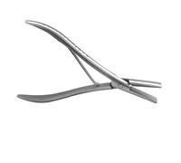 Pinza de acero inoxidable y dientes planos, alicate for extensiones de cabello con ranuras suaves, herramientas for extensiones de cabello queratina, 1 ud.