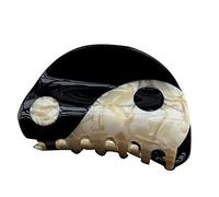 Pinza de acetato para el cabello, pinza para el pelo Yin Yang semicírculo, pasadores de pelo retro, decoración de cola de caballo, pinza de pelo de moda, pinza semicírculo para el pelo