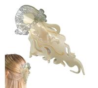 Pinza de acetato para garras - Pinza de pelo de acetato con forma de medusa, accesorio de temática marina | Juego de pinzas fuertes para el pelo duraderas y modernas para esposas, estudiantes, mujeres