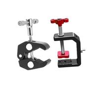 Pinza de cangrejo universal de metal con rosca de 1/4" y 3/8" y orificios de posicionamiento for cámara DSLR, monitor, luz LED y micrófono.(C-clamp)