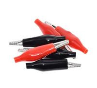 Pinza de cocodrilo de Metal de 28 mm G98, Pinza eléctrica de cocodrilo for sonda de Prueba, medidor, Negra y roja, con Funda de plástico(10pcs Red)