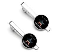 Pinza de corbata conmemorativa del Día de Pearl Harbor para hombre, juego de 2 pinzas redondas para corbata y gemelos, accesorios de vestir de lujo