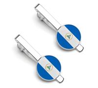 Pinza de corbata Nicaragua para hombre, juego de 2 pinzas redondas para corbata y gemelos, accesorios de vestir de lujo - *DSA5&-1-1-1