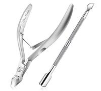 Pinza de cutículas con empujador de cutículas, removedor y cortador de cutículas de acero inoxidable de grado profesional, herramienta de manicura y pedicura duradera, herramienta de belleza, perfecta