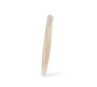 Pinza de depilar extremo biselado KYVORA, color oro rosa, calidad Alemania, accesorio para profesionales, perfecto para la depilación de cejas. Acero inoxidable.