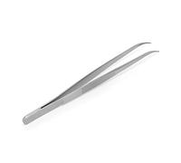 Pinza de disección curva A/A AARON® | 14 cm. Fabricada en acero inoxidable y empaquetada individualmente en un estuche blister.
