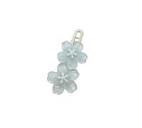 Pinza de encaje transparente con diseño de flor de cerezo para niña, color azul y rosa, lindo clip de pico de pato para mujer (azul cielo)