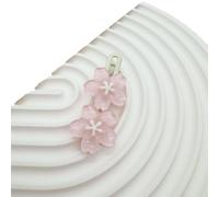 Pinza de encaje transparente con diseño de flor de cerezo para niña, color azul y rosa (rosa)