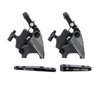 Pinza de freno de disco hidráulico de aleación de aluminio, montaje plano para bicicleta de carretera 140 160 mm, sistema de doble acción, acabado negro (delantero y trasero)