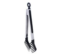 Pinza de freno de pasta - Acero inoxidable de 11 pulgadas | Tapa de goma ergonómica resistente al calor para carne de espagueti verduras a la parrilla para domésticas y al aire libre