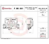 Pinza de freno detrás del eje (2 émbolos) F BR 051 BREMBO para MERCEDES-BENZ