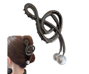 Pinza de garras de metal - Accesorio para el peinado con llave de suelo, pinzas para el cabello notas musicales | Elegantes pinzas de mandíbula, pinzas de pelo de perlas antideslizantes para peinado