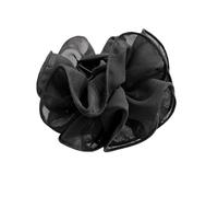 Pinza de gasa negra grande para el pelo, lazo de tela negra, flor rosa, accesorios para la mandíbula, accesorios para el cabello, clips y pasadores