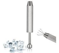 Pinza de joyería con 4 garras, Herramienta de recogida de joyas, Diamante y gemas atrapador y capturador, Ideal para reparación de abalorios, relojes y gafas(Corto)