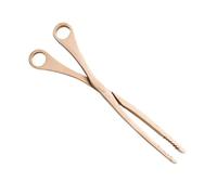 Pinza de Madera para Alimentos Mango Tijera y Anillos Antideslizantes | Ranuras Punta, Sujeción Estable, para Verduras y Cubitos Uso Doméstico, Hotel y Mostrador Color Aleatorio