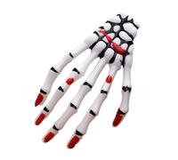 Pinza de mano para el pelo de esqueleto, accesorios góticos para el cabello, accesorios de Halloween de globo ocular, garra de diablo punk rock para niños y mujeres adultas
