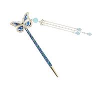 Pinza de pelo china, Horquillas de pelo chinas - Tocado de pelo con borlas - Palillo para el cabello asiático de sujeción firme, elegante tenedor para el cabello con placa elegante para mujeres, niñas
