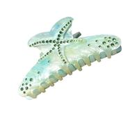Pinza de pelo con diamantes de imitación con diseño de estrellas de mar, práctico clip de acrílico para el pelo durante mucho tiempo, adecuado para uso diario y celebraciones