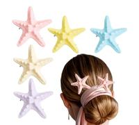 Pinza de pelo con estrella de mar - Decorativas 5 piezas coloridas y con temática marina | Accesorios para Cabello | Ideales en Viajes Playa Vacaciones Citas y Aventuras