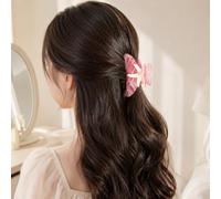 Pinza de pelo con estrella de mar y perlas para mujer, accesorio colorido para peinar moño, uso diario y fiestas (rojo)