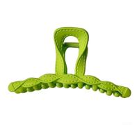 Pinza de pelo con textura de cuero para mujer con influencia de moda coreana y capacidad de sujeción eficaz del cabello (verde, 11,5 cm)