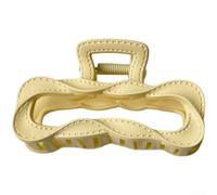 Pinza de pelo con textura de cuero para mujer con influencia de moda coreana y capacidad de sujeción eficaz del cabello (blanco-9,5 cm)