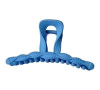 Pinza de pelo con textura de cuero para mujer con influencia de moda coreana y capacidad de sujeción eficaz del cabello (azul-11,5 cm)