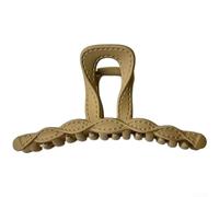 Pinza de pelo con textura de cuero para mujer con influencia de moda coreana y capacidad de sujeción eficaz del cabello (café-11,5 cm)