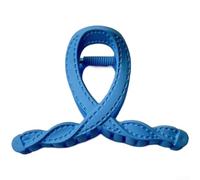 Pinza de pelo con textura de cuero para mujer con influencia de moda coreana y capacidad de sujeción eficaz del cabello (azul-8,4 cm)