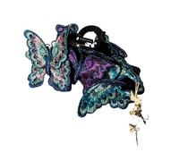 Pinza de pelo creativa con diseño de mariposa, con patrones intrincados y cómoda para el día a día o celebraciones, horquilla de festival con borlas