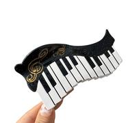 Pinza de pelo de acetato con cinta de saxofón con divertida nota musical de dibujos animados para festivales de música y fiestas