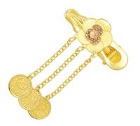Pinza de pelo de aleación dorada para disfraz, borlas de moneda, clip de pico de pato para uso moderno y elegante para eventos culturales