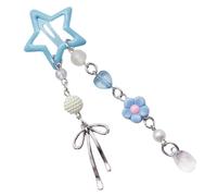 Pinza de pelo de estrella acrílica ligera y elegante con cuentas de lazo que mejora tu aspecto con un toque dulce