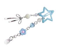 Pinza de pelo de estrella acrílica ligera y elegante con cuentas de lazo que mejora tu aspecto con un toque dulce