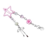 Pinza de pelo de estrella acrílica ligera y elegante con cuentas de lazo que mejora tu aspecto con un toque dulce