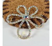 Pinza De Pelo De Flor Dorada Y Plateada, Horquilla De Aleación De Cristal Multicolor Dulce Para Mujer, Horquilla Para Niña, Accesorios Para Pasador De Pelo