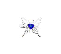 Pinza de pelo de mariposa de metal con corazón de cristal para mujer, clip lateral para cabello fino, pasadores galvanizados coreanos