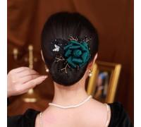 Pinza de pelo de moño negro, clip de pelo de bola, rodillo de moño de pelo de flores, clips rizadores de pelo para hacer moños, nuevo rizador de pelo perezoso 2024, moño hábil, herramienta de rollo de