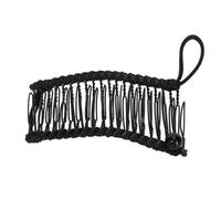 Pinza de Pelo de Plátano Elástica, Herramienta de Peine Remachador Vintage, 2 Pinzas de Pelo de Plátano para Cabello Rizado Ondulado Grueso (BLACK)