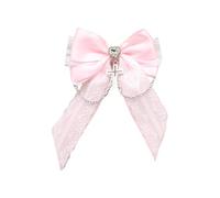 Pinza de pelo punk con cadena cruzada de encaje con lazo, pasador para coleta de caballo para mujer, accesorios de peinado de Halloween